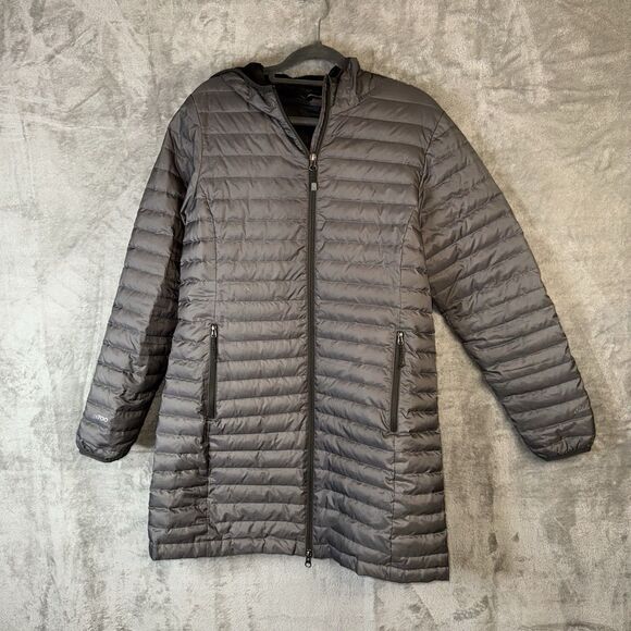Eddie Bauer Jacket Women’s Med Gray Down EB 700 Fill Parka Puffer Coat Winter - Picture 1 of 11